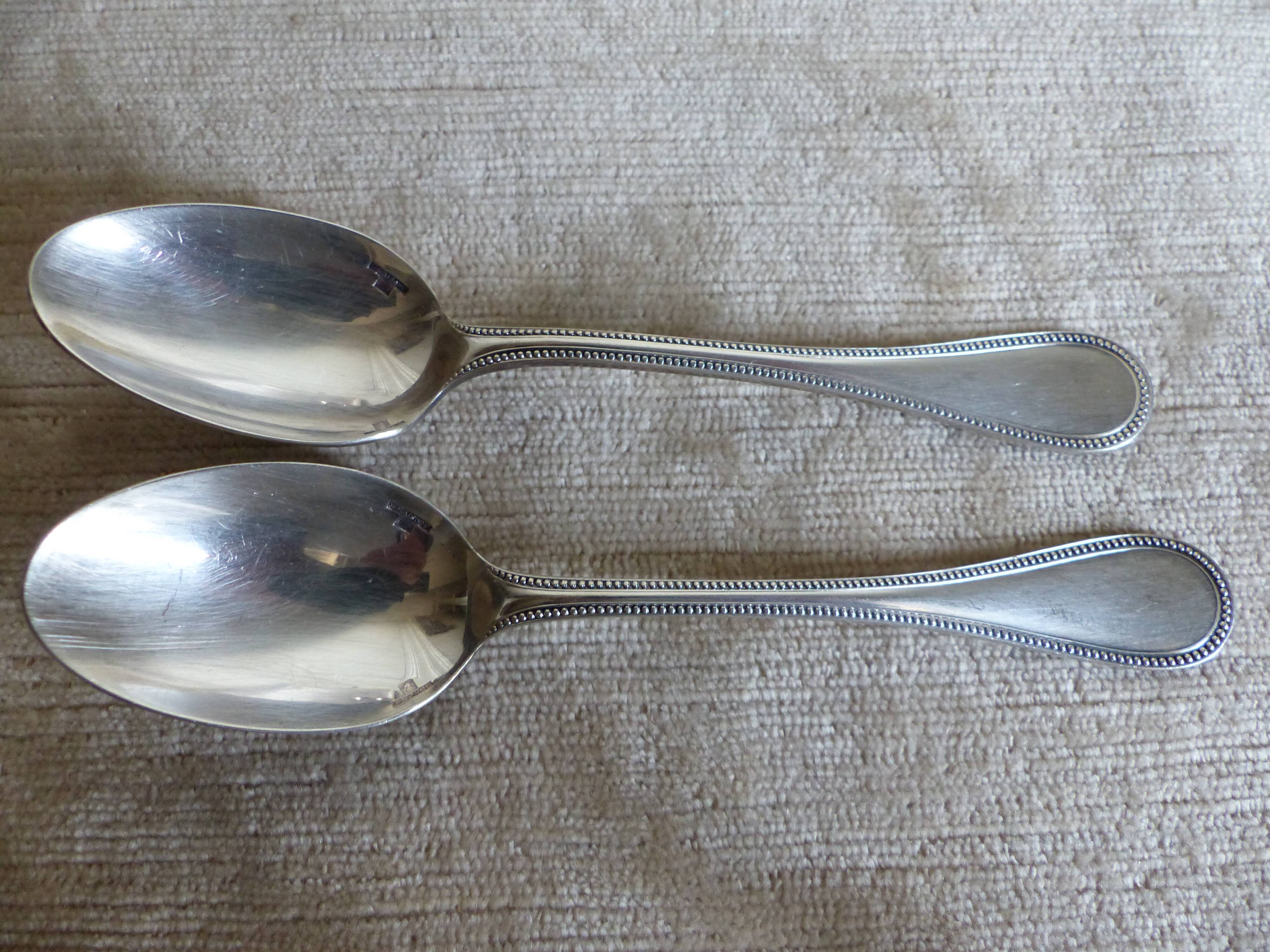 Ten teaspoons Christofle model pearls