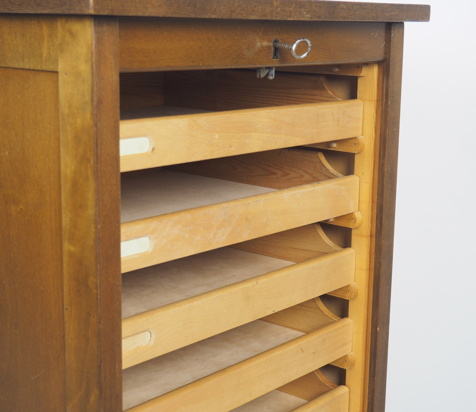 1950's wooden filing cabinet