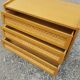Commode vintage 3 tiroirs en chêne et rotin - années 60