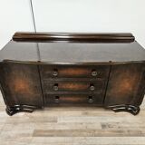 Console Art Déco en noyer des années 1940