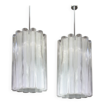 cylindrical suspensions with crystal glass by Doria, Germany, 1960s.