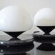 Vintage floor lamp from the 80s Swiss design in marble /opaline glass