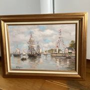Oil painting on canvas signed, dimensions: height - 49cm - Width - 64cm -