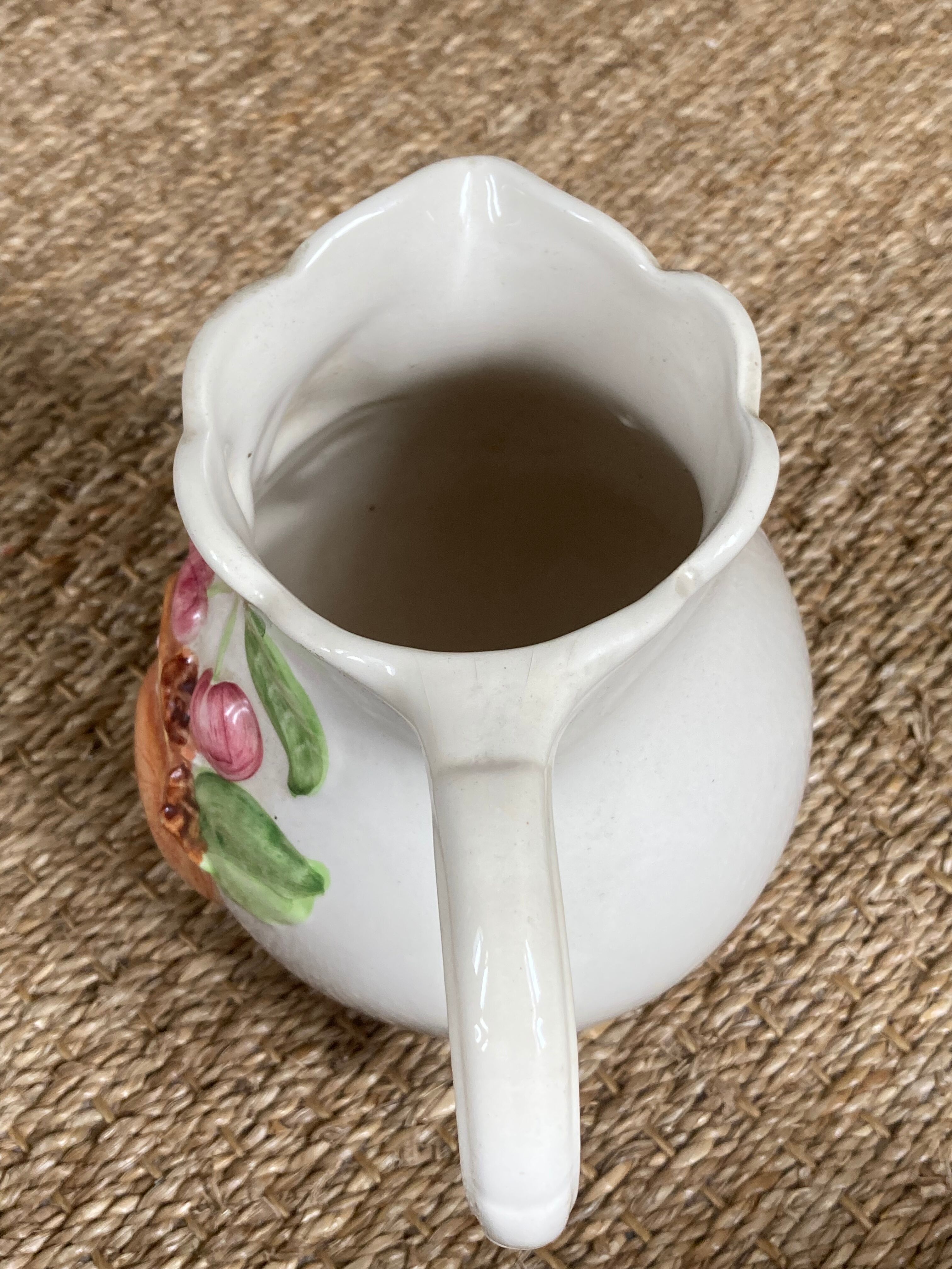 Gerber fruit slip pitcher, vintage ceramics