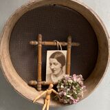 Old large wooden sieve