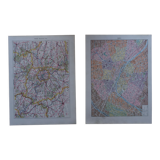 Original lithographs on Paris (maps)