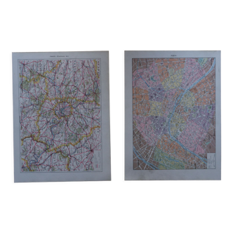 Original lithographs on Paris (maps)