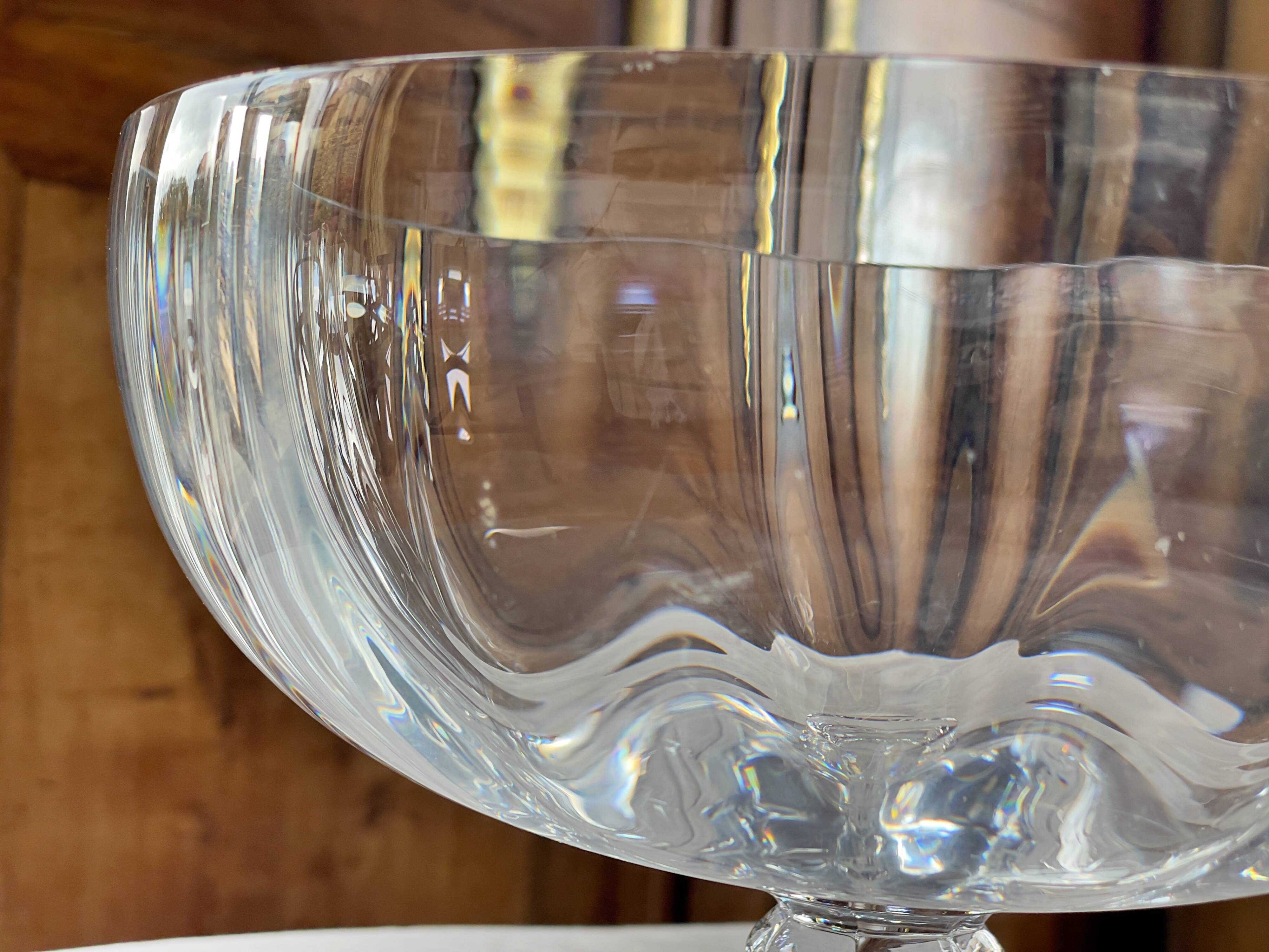 large fruit bowl on a pedestal in Sèvres crystal from the 1950s