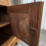 Low sideboard in solid walnut, late 19th century Louis Philippe.