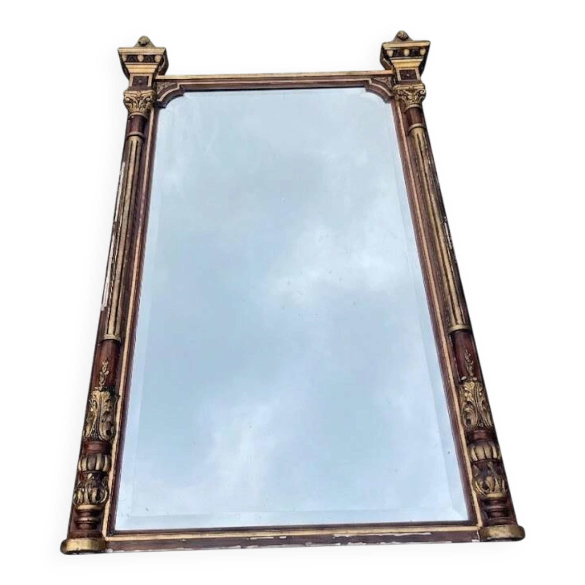 Large antique mirror 144 cm in Empire style - Trumeau or fireplace mirror