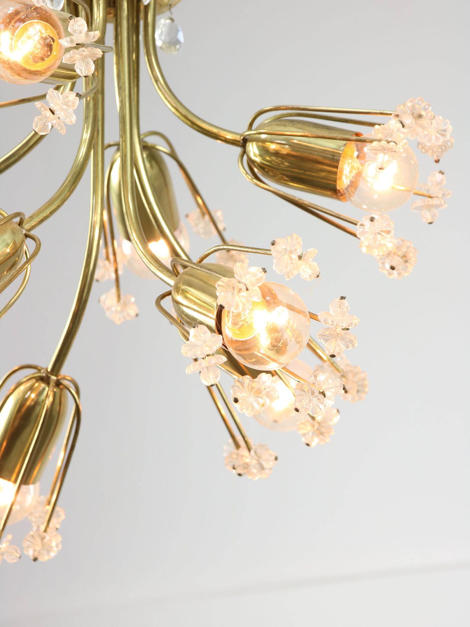 Mid-Century Chandelier by Emil Stejnar for Rupert Nikoll / 1950s Austria / Flower Bouquet Light