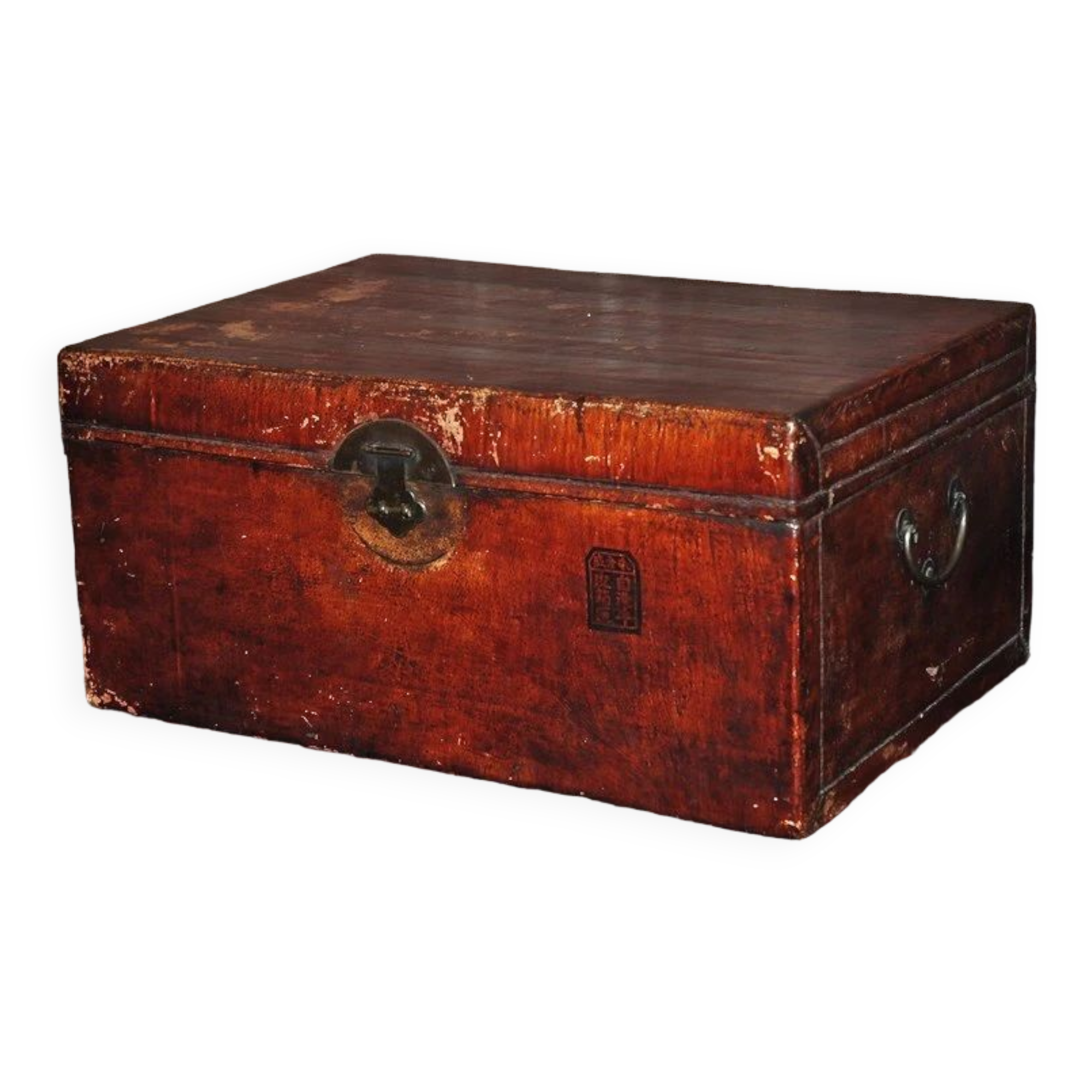 Old Chinese leather trunk