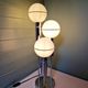Space lamp in chrome metal and opaline globe, 1970.