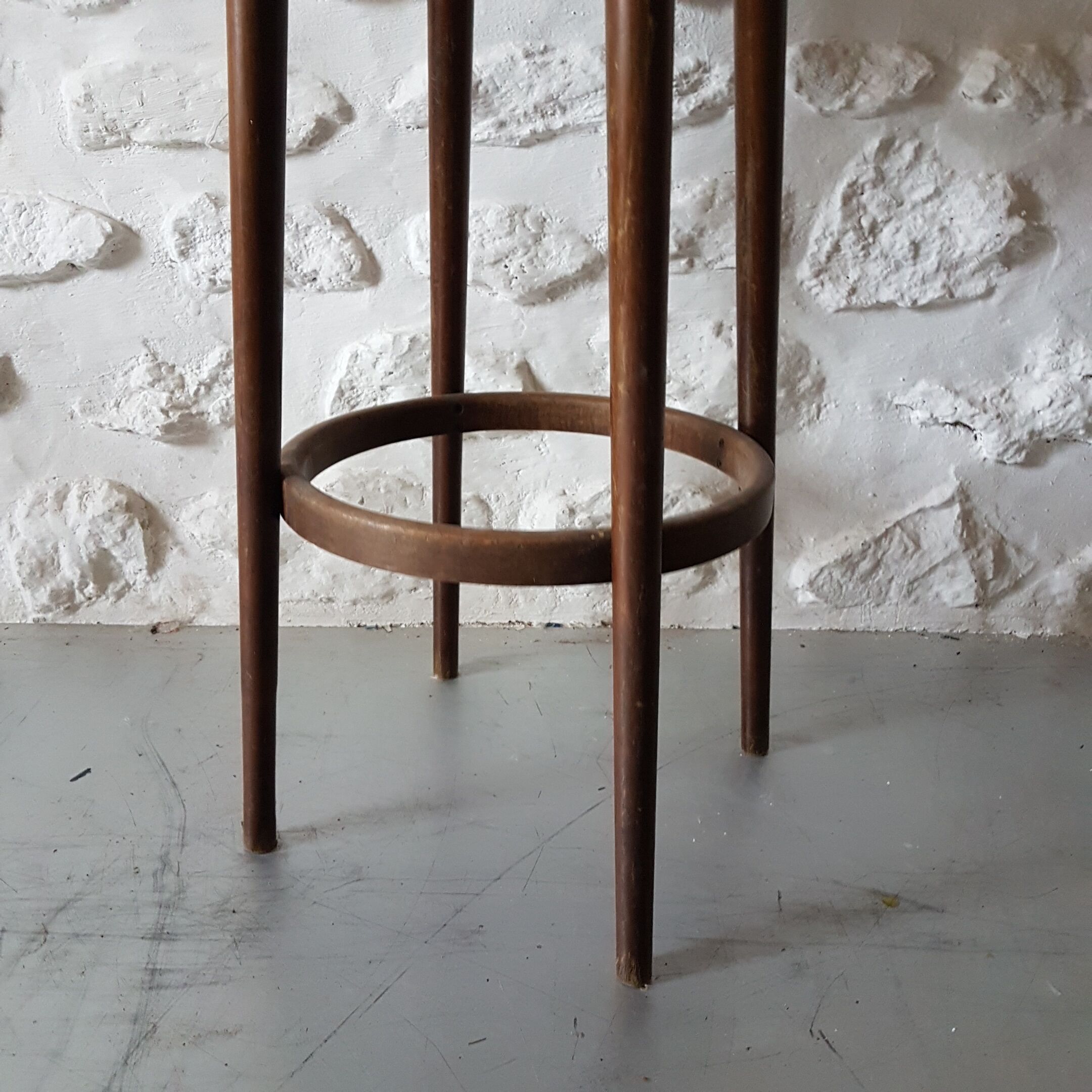 High wooden stool