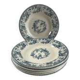 Ironstone gien 1875 bouquet of roses collection - hollow lot of 6