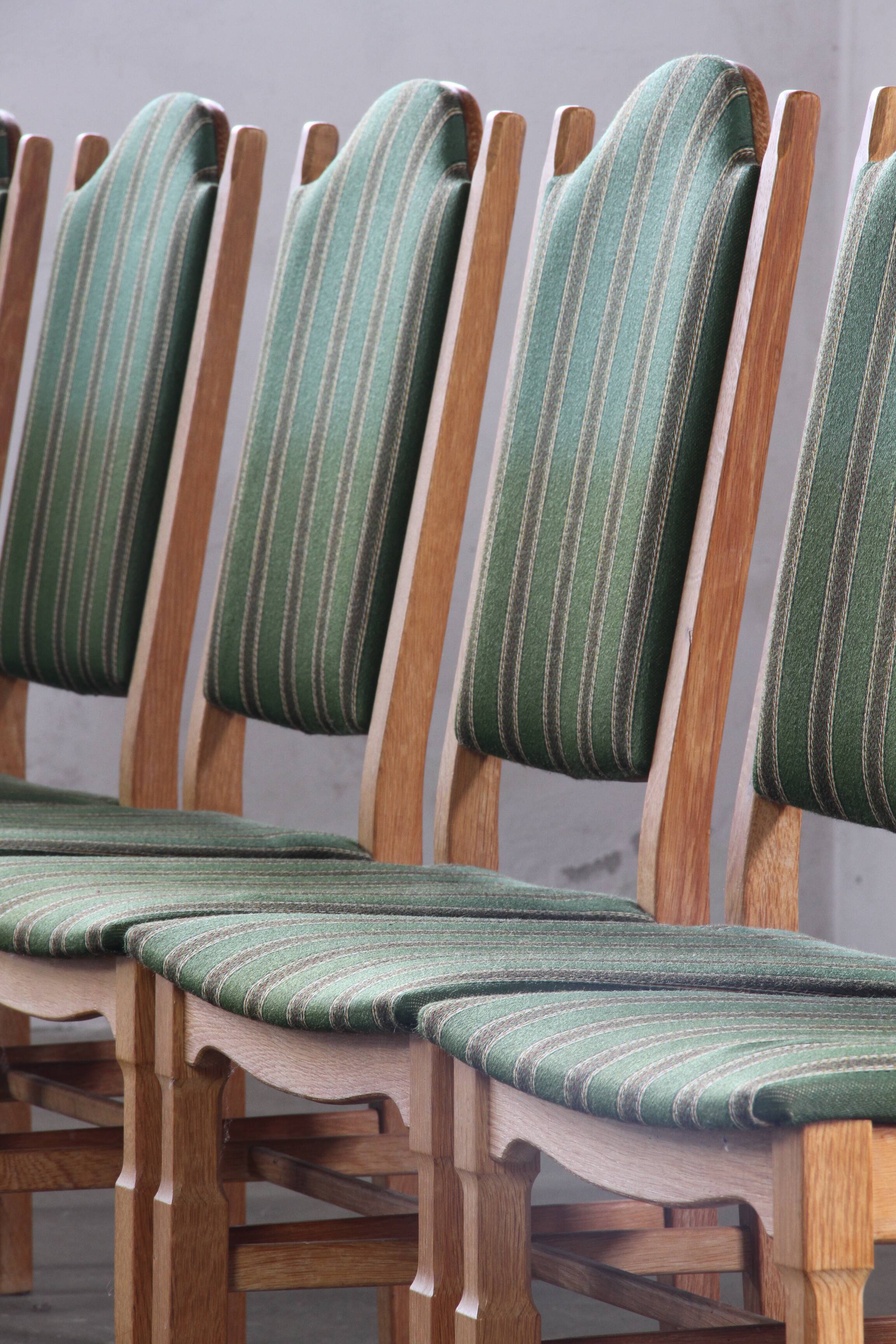 Vintage Danish Oak Dining Chairs, Henning Kjærnulf Style, 1960s, Set of 6