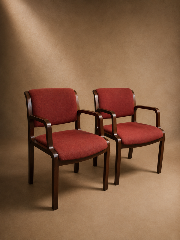 Paire fauteuils tweed teck Comforto