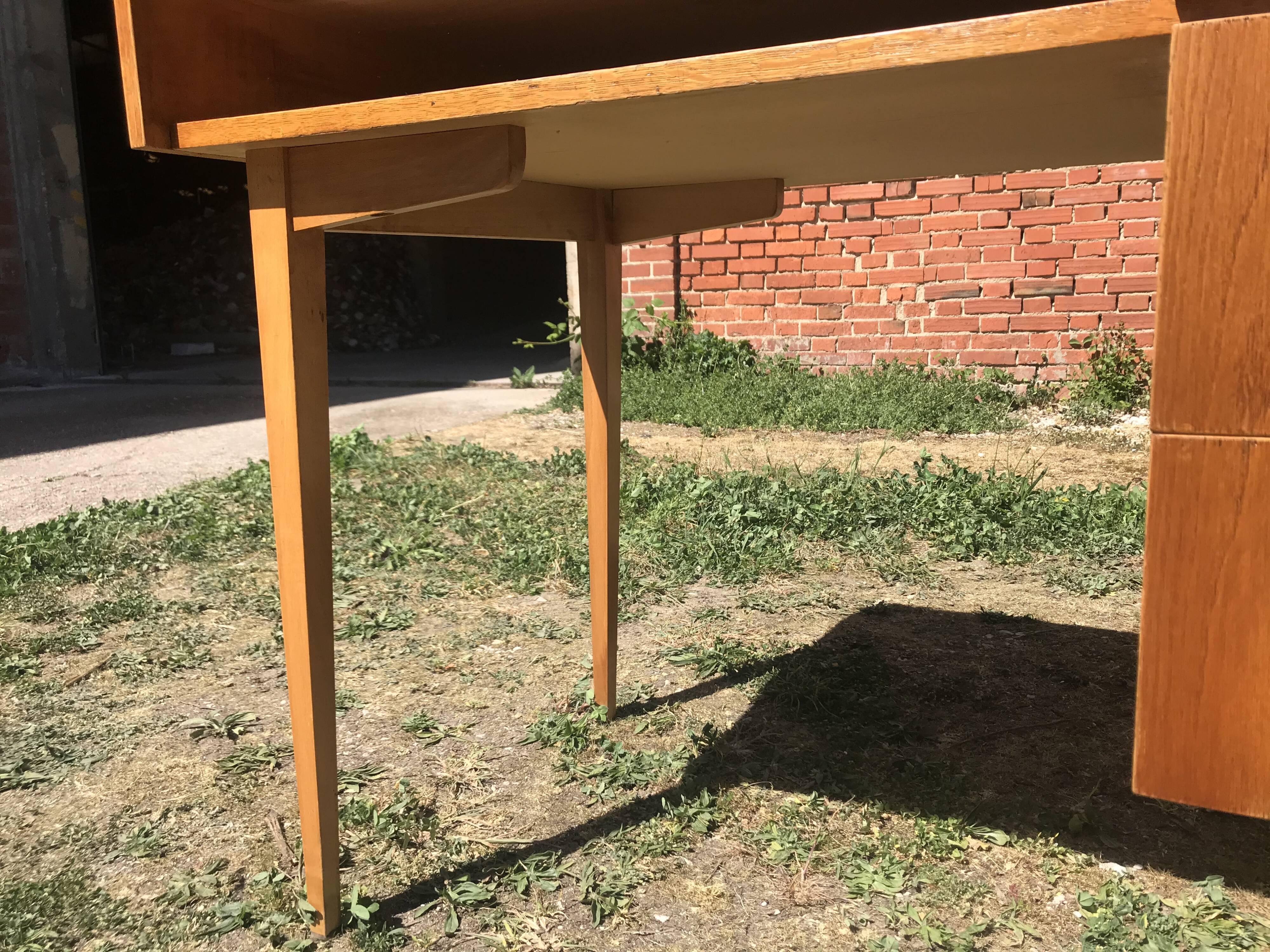 Bureau vintage chêne 1950 rénové
