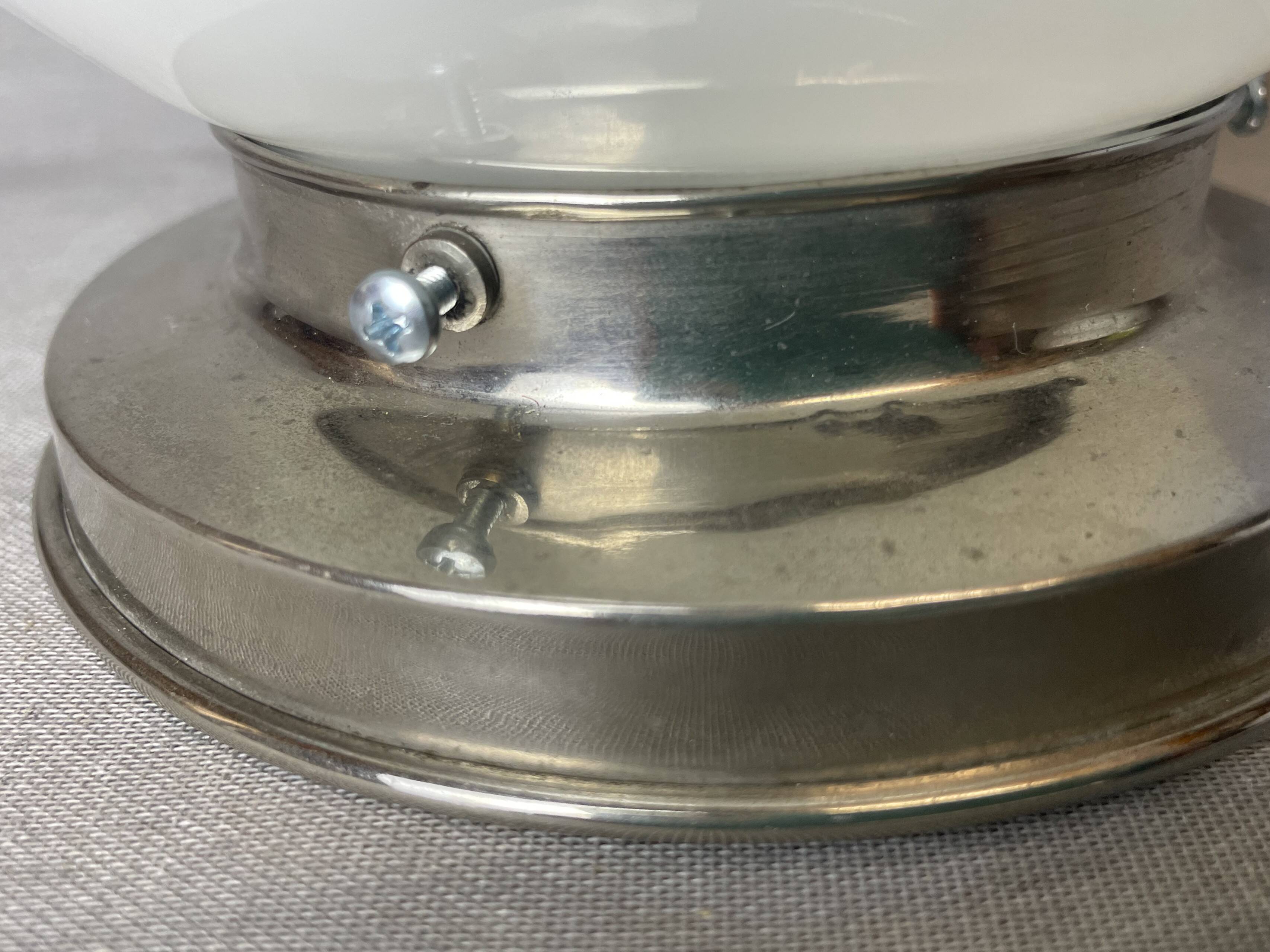 Small white glass flush mounting ceiling light