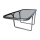 Smoked glass table, metal structure