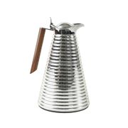 Alfi thermal carafe in ribbed silver metal with wooden handle, Germany
