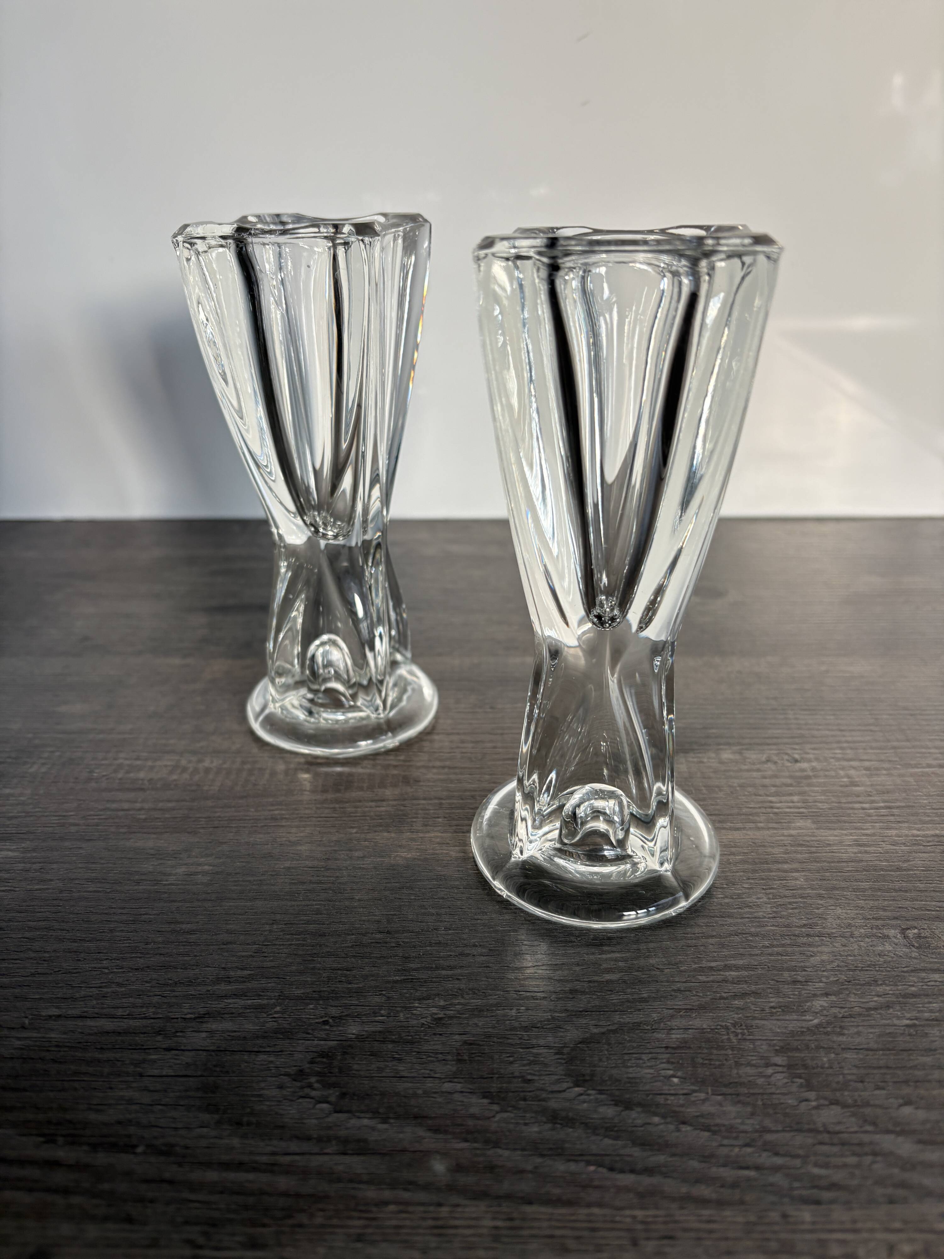Vintage glass candlestick holders – Scandinavian design