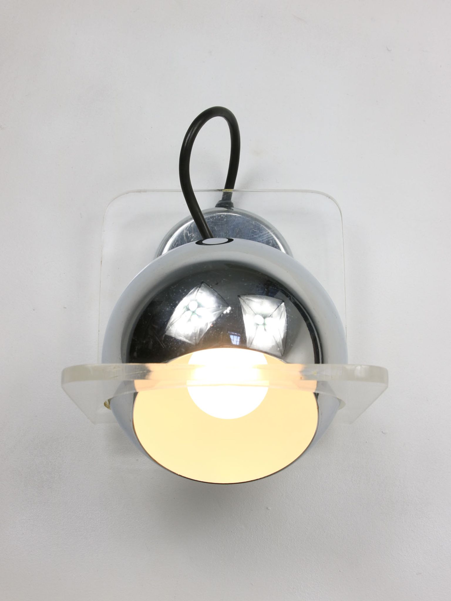 Vintage italian chrome eyeball wall lamp