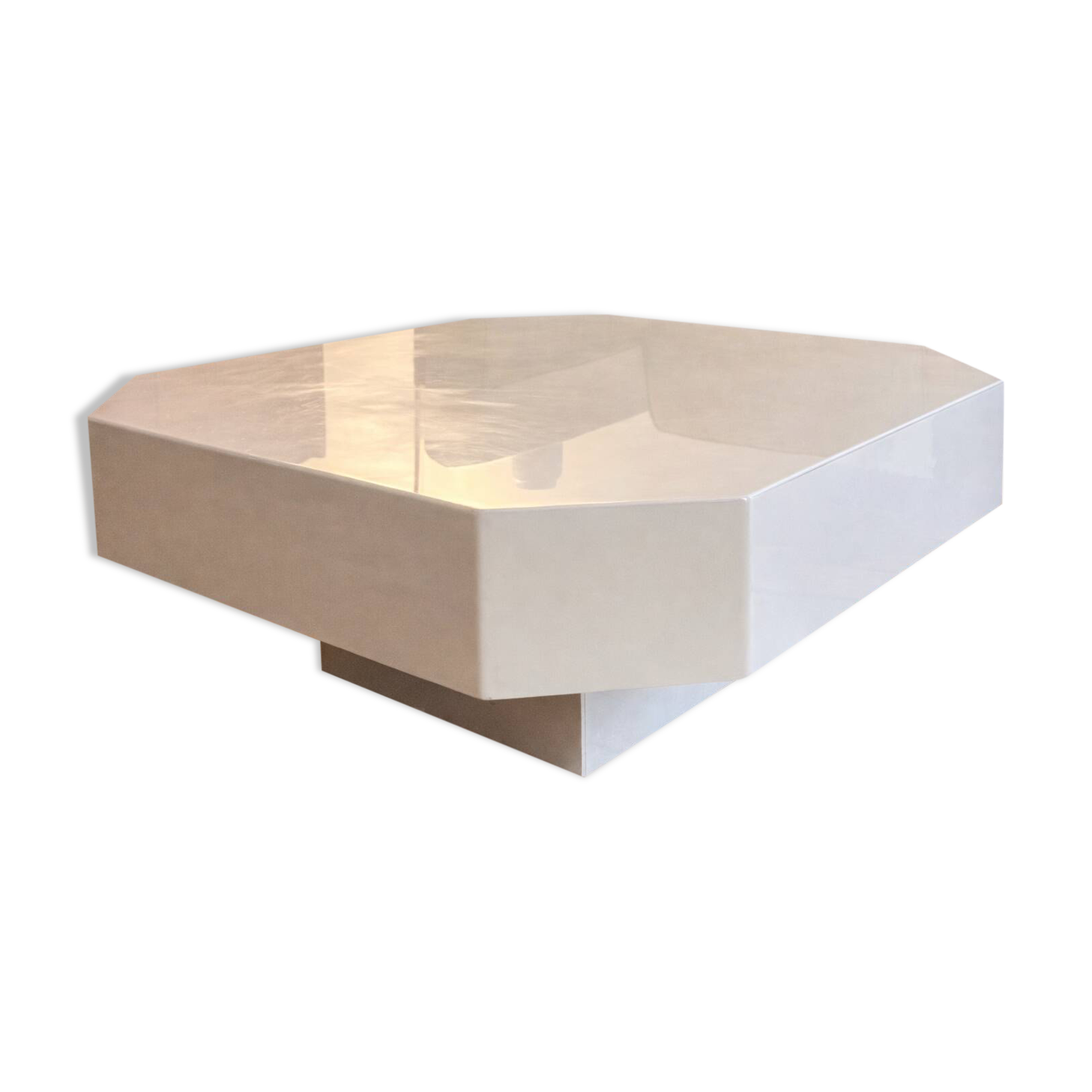 Cream lacquer coffee table David Lange