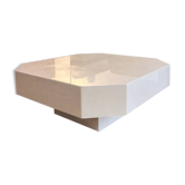 Table basse laquée crème David Lange