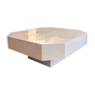 Cream lacquer coffee table David Lange