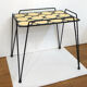 Table d'appoint mosaïque et fer forgé pieds compas