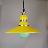 Large Industrial style yellow and green pull down hanging lamp