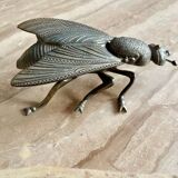 Vintage brass fly ashtray