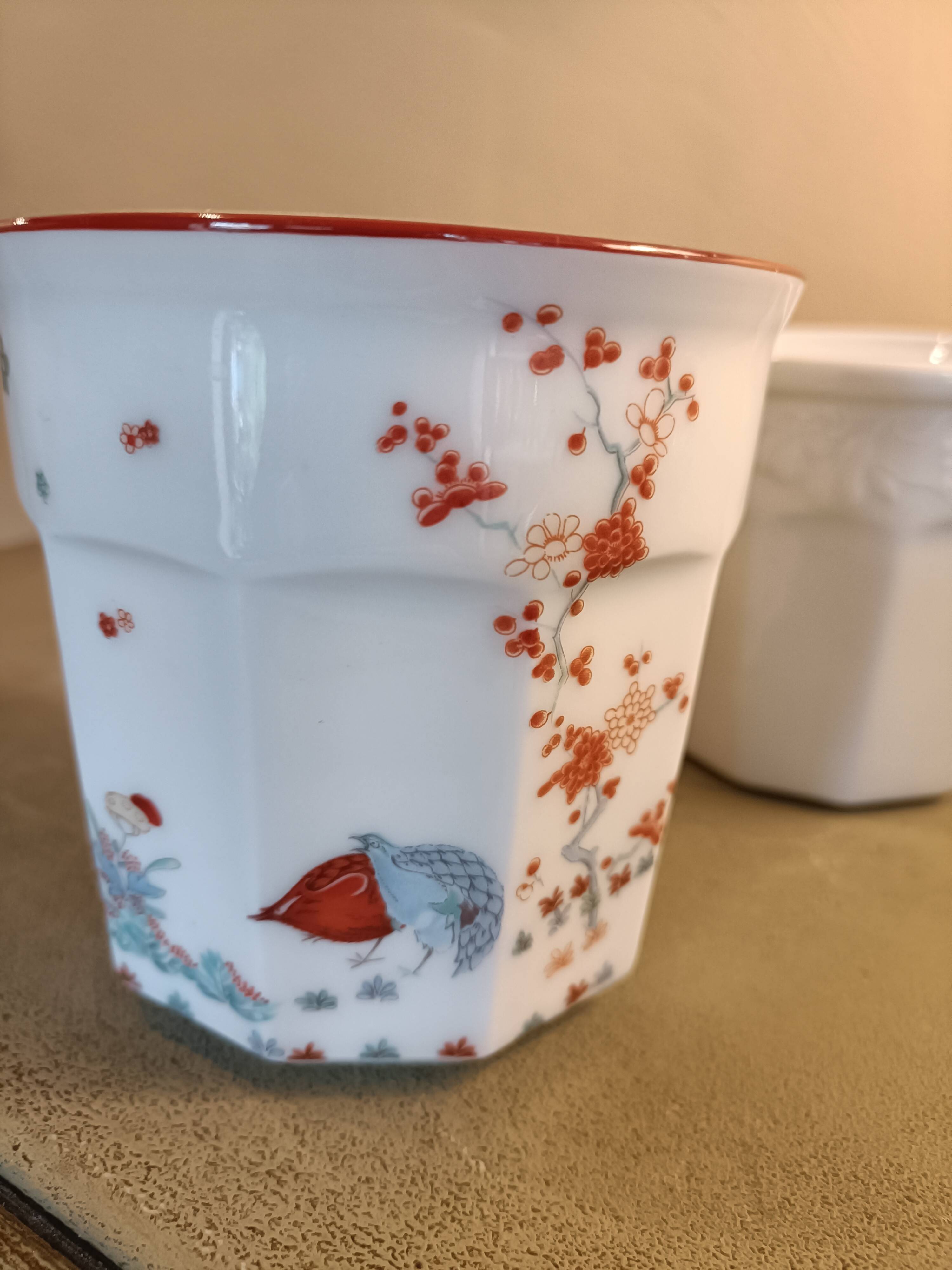 Two porcelain jam jars