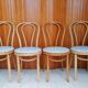 Suite of 4 chairs bistro curved wood