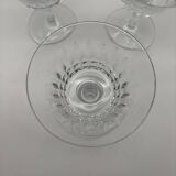 10 crystal champagne glasses, Bacarat, Picadilly model, France
