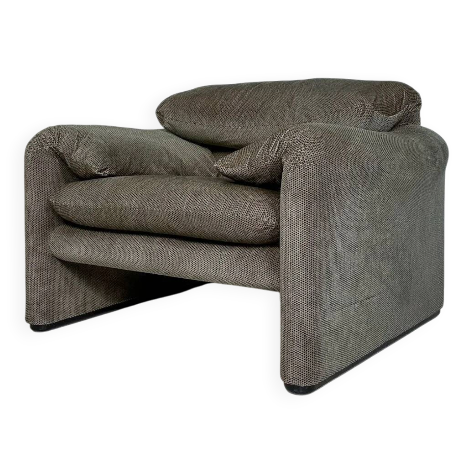 Fauteuil lounge Maralunga vintage des années 1970 par Vico Magistretti pour Cassina
