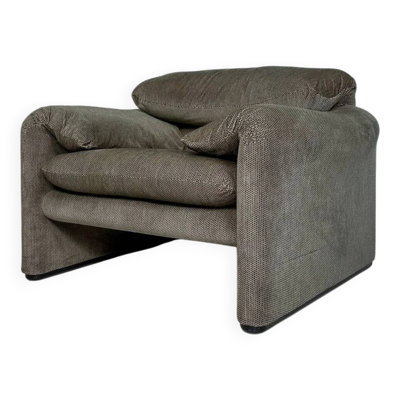 Fauteuil lounge Maralunga vintage des années 1970 par Vico Magistretti pour Cassina