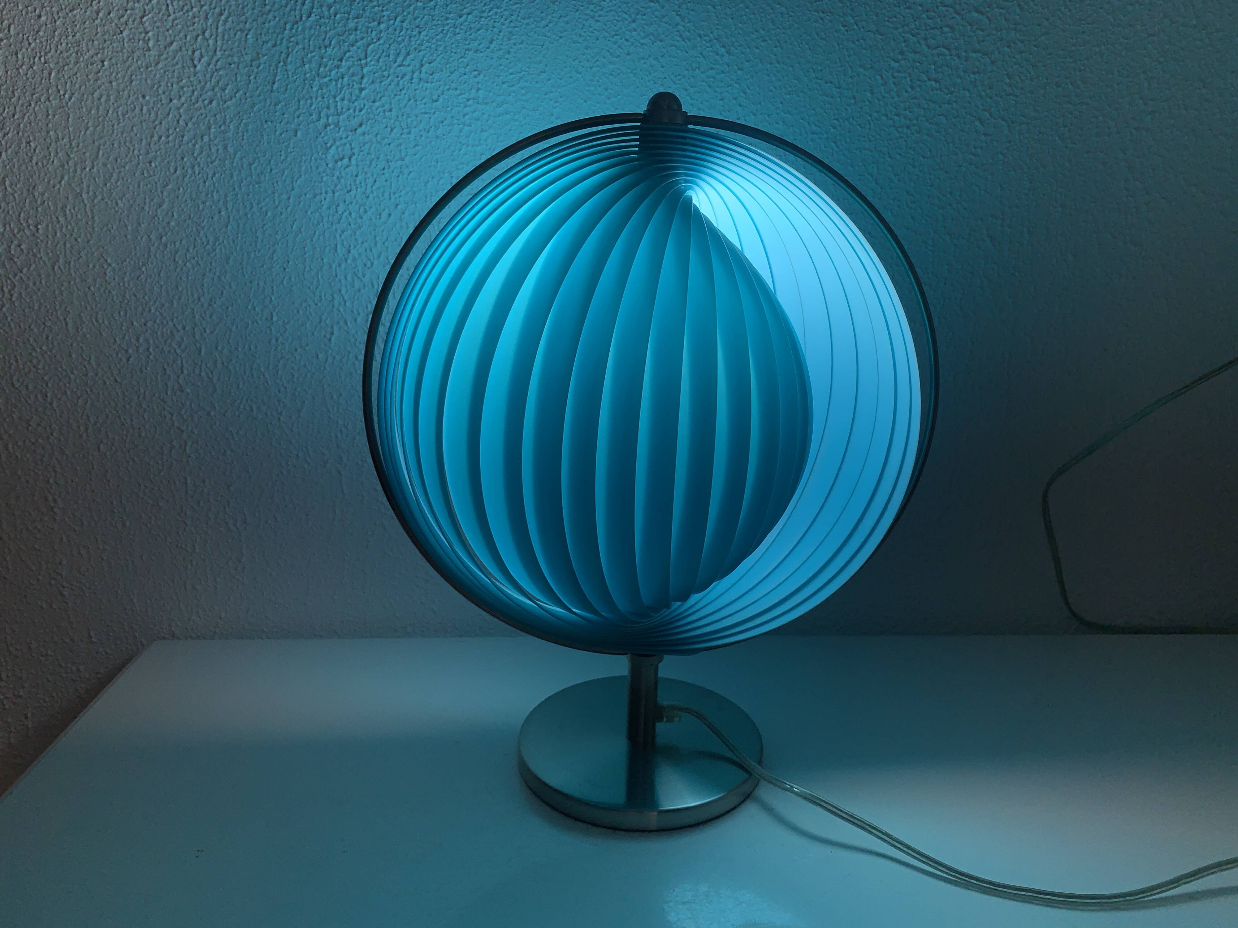 Vintage 1980s Kare Moon blue design lamp - 37 cm