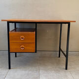 Vintage teak and metal desk