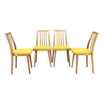 Set of 4 Mid-Century TON Beech Dining Chairs, Czechoslovakia, 1970s