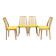 Ensemble de 4 chaises de salle à manger en hêtre TON du milieu du siècle, Tchécoslovaquie, années 1970.