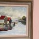 Original Swedish Oil on Canvas – "Houses and Trees", Unknown Artist – Signed, Vintage and Framed – 53.5 x 46 cm (21 x 18 inches)