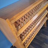 Vintage rattan chest of drawers, antique furniture