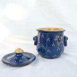 Vintage blue pot with lid