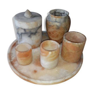 Set of art deco marble pots