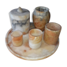 Set of art deco marble pots