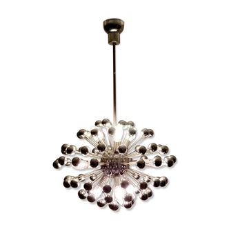 Vintage Italian Chromed Steel Sputnik Ceiling Lamp from Valenti Luce| 1970