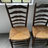 Trio rustic chairs in oak straw