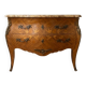 Commode tombeau Louis XV en bois marqueté et marbre